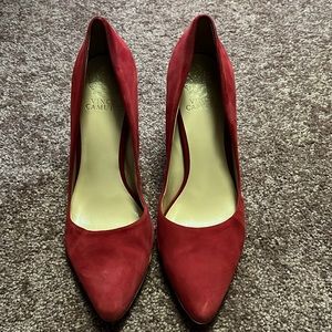 Vince Camuto red stacked heel pumps - gently used